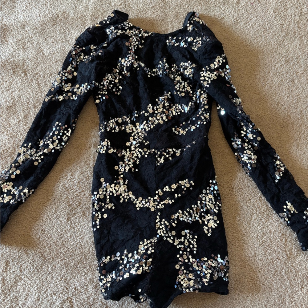 Black and silver dance costume